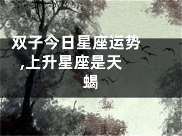 双子今日星座运势    ,上升星座是天蝎