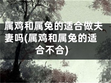 属鸡和属兔的适合做夫妻吗(属鸡和属兔的适合不合)