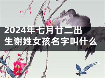 2024年七月廿二出生谢姓女孩名字叫什么