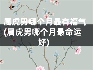 属虎男哪个月最有福气(属虎男哪个月最命运好)