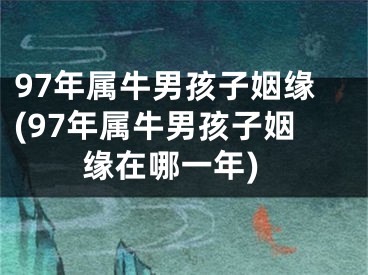 97年属牛男孩子姻缘(97年属牛男孩子姻缘在哪一年)