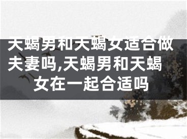 天蝎男和天蝎女适合做夫妻吗,天蝎男和天蝎女在一起合适吗