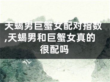 天蝎男巨蟹女配对指数,天蝎男和巨蟹女真的很配吗