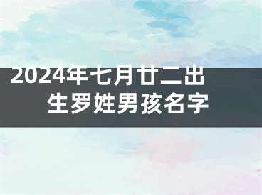 2024年七月廿二出生罗姓男孩名字