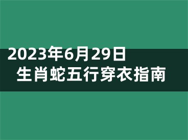 2023年6月29日生肖蛇五行穿衣指南