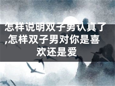 怎样说明双子男认真了,怎样双子男对你是喜欢还是爱