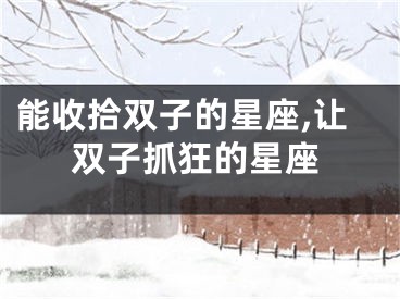 能收拾双子的星座,让双子抓狂的星座