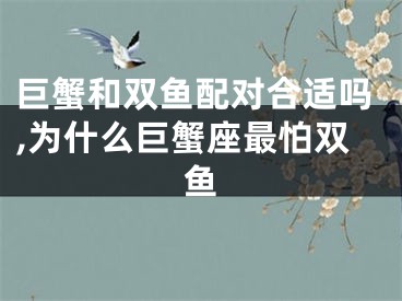 巨蟹和双鱼配对合适吗,为什么巨蟹座最怕双鱼