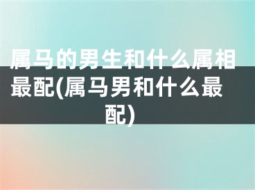 属马的男生和什么属相最配(属马男和什么最配)