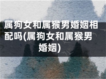 属狗女和属猴男婚姻相配吗(属狗女和属猴男婚姻)