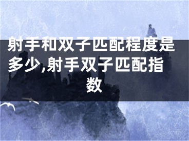 射手和双子匹配程度是多少,射手双子匹配指数