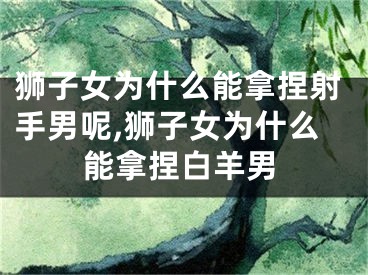 狮子女为什么能拿捏射手男呢,狮子女为什么能拿捏白羊男