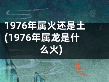 1976年属火还是土(1976年属龙是什么火)