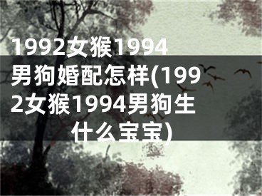 1992女猴1994男狗婚配怎样(1992女猴1994男狗生什么宝宝)