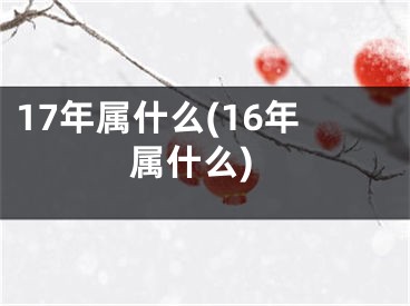 17年属什么(16年属什么)