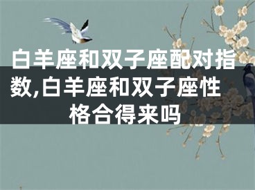 白羊座和双子座配对指数,白羊座和双子座性格合得来吗
