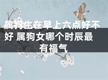 属狗生在早上六点好不好 属狗女哪个时辰最有福气