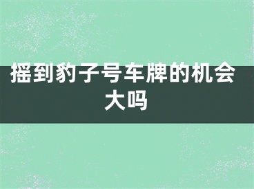 摇到豹子号车牌的机会大吗