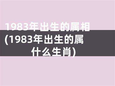 1983年出生的属相(1983年出生的属什么生肖)