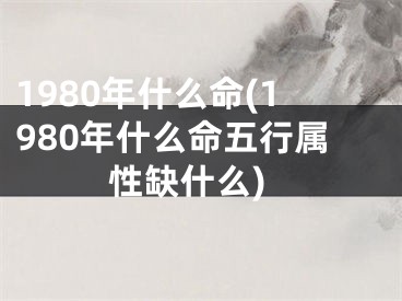 1980年什么命(1980年什么命五行属性缺什么)