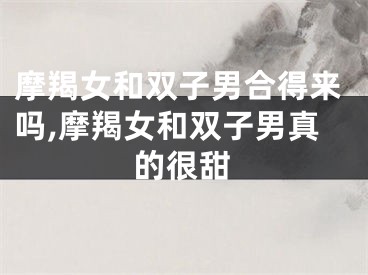 摩羯女和双子男合得来吗,摩羯女和双子男真的很甜