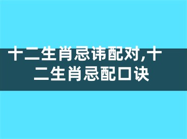 十二生肖忌讳配对,十二生肖忌配口诀