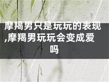 摩羯男只是玩玩的表现,摩羯男玩玩会变成爱吗