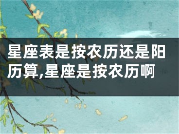 星座表是按农历还是阳历算,星座是按农历啊