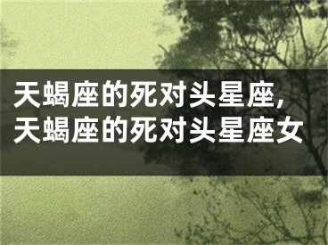 天蝎座的死对头星座,天蝎座的死对头星座女