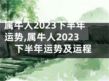 属牛人2023下半年运势,属牛人2023下半年运势及运程