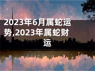 2023年6月属蛇运势,2023年属蛇财运