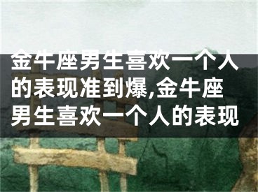 金牛座男生喜欢一个人的表现准到爆,金牛座男生喜欢一个人的表现