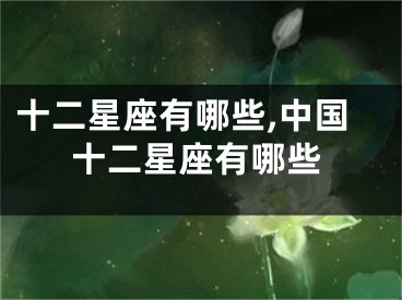 十二星座有哪些,中国十二星座有哪些