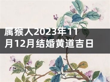 属猴人2023年11月12月结婚黄道吉日