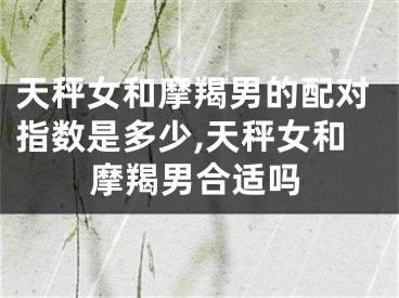 天秤女和摩羯男的配对指数是多少,天秤女和摩羯男合适吗