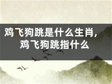 鸡飞狗跳是什么生肖,鸡飞狗跳指什么