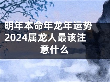 明年本命年龙年运势 2024属龙人最该注意什么