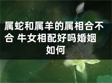 属蛇和属羊的属相合不合 牛女相配好吗婚姻如何