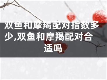 双鱼和摩羯配对指数多少,双鱼和摩羯配对合适吗