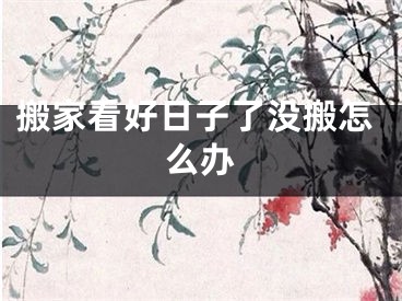 搬家看好日子了没搬怎么办