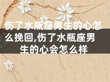 伤了水瓶座男生的心怎么挽回,伤了水瓶座男生的心会怎么样
