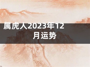 属虎人2023年12月运势